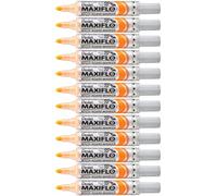 Pentel Maxiflo Lot de 12 Marqueurs pour Tableau blanc Pointe conique large Jaune
