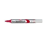 Pentel Maxiflo Marqueur Effaçable À Sec Tableau Blanc Pointe Ogive Moyenne Encre Liquide Base Alcool Rouge Lot De 12