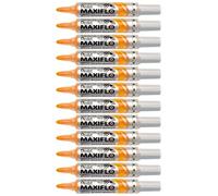 Pentel Maxiflo MWL5M Lot de 12 Marqueurs effaçables à sec pour tableaux blancs Pointe conique large Encre liquide Jaune