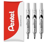 Pentel Maxiflo MWL5S Lot de 3 marqueurs pour tableau blanc Pointe ogive fine Encre noire