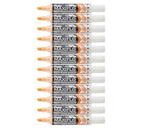 Pentel Maxiflo MWL6 Lot de 12 Marqueurs effaçables à sec pour tableaux blancs Pointe biseautée large Encre liquide Jaune