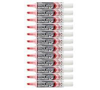 Pentel Maxiflo - MWL6M Lot de 12 Marqueurs effaçables à sec pour tableau blanc Pointe biseautée large-encre liquide rouge
