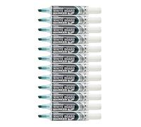 Pentel Maxiflo MWL6 Lot de 12 Marqueurs effaçables à sec pour tableaux blancs Pointe biseautée large Encre liquide Vert