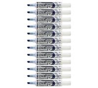 Pentel Maxiflo Lot de 12 marqueurs effaçables à sec tableau blanc Pointe biseautée large Encre liquide Bleue