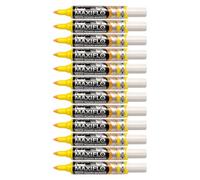 Pentel Maxiflo MWL6M Lot de 12 Marqueurs effaçables à sec pour tableau blanc Pointe biseautée large-encre liquide Jaune