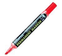 Pentel Maxiflo NLF60-BO Marqueurs permanents avec bouton poussoir réencreur, Pointe biseautée moyenne, Rouge, Lot de 12
