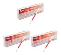 Pentel Mine pour Pentel Energel Liquide Ink Gel-Roller Bl57 Rouge Largeur de Tracé: 0,35 Mm (Lr7-B) (Lot de 3)
