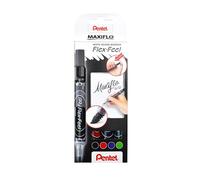 Pentel Marqueur pour tableau blanc Maxiflo Flex-Feel – pointe flexible – Lot de 4, Blanc G