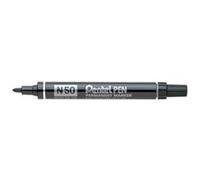 Pentel N 50 marqueur indélébile Pointe ogive Noir 12 pièce(s) noir