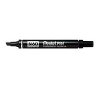 Pentel N 60 marqueur indélébile Pointe biseautée Noir 12 pièce(s) noir G