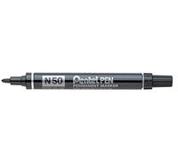 Pentel N50-A Lot de 3 marqueurs permanents Pointe ogive 1,5-2 mm Noir