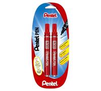 Pentel N50 Lot de 2 Marqueurs Permanent Pointe Conique Rouge