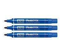 Pentel N50 marqueur permanent pointe conique bleu 3 pcs