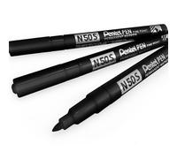 Pentel Stylo N50S-A Marqueur Permanent, Boîtier en Aluminium, 1.0 mm, Noir