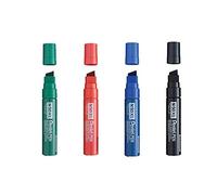 Pentel N50XL Lot de 4 marqueurs permanents Noir, Bleu, Rouge, Vert Pointe biseautée XL
