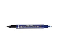 Pentel Marqueur permanent N75W-CE bi-pointe fine et extra-fine Bleu Lot de 12