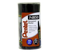 Pentel N850 Lot de 12 marqueurs permanents à pointe ogive Noir