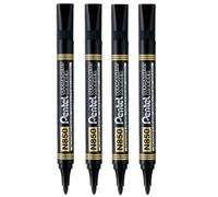 Pentel N850 Noir Pointe Ogive Marqueurs Permanents Métal Verre Bois Paquet 4