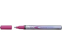 Pentel - Outline - MSP60-ZP - Marqueur permanent déco - environ 3,9 mm - Argent contour Rose