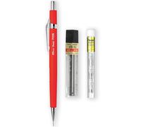 Pentel P205-97C Porte-mine automatique - Gamme fluorescente - Simple + 12 mines HB 0,5 mm Hi-Polymer + Tube de 4 recharges pour gomme Z2-1N (rouge fluo)