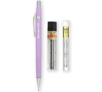 Pentel P205-97C Porte-mine automatique - Gamme Pastel Floral - Simple + 12 mines de recharge Hi-Polymer HB 0,5 mm + Tube de 4 recharges pour gomme Z2-1N (violet pastel)