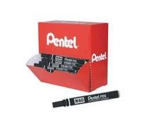 PENTEL Pack de 36 marqueurs permanents corps métal N60 pointe ogive encre noire