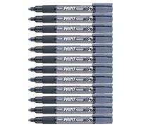Pentel Paint Marker Lot de 12 Marqueurs permanents MMP20 Encre peinture Gris