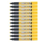 Pentel Paint Marker Lot de 12 Marqueurs permanents MMP20 Encre peinture Jaune