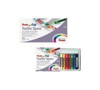 Pentel Pastel pour tissus PTS, ¿tui en carton de 15