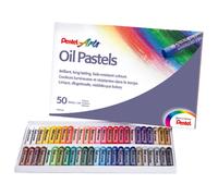 Pentel Pastels à l'huile PHN4 – Boîte de 50 couleurs lumineuses