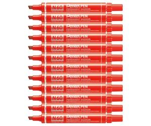 Pentel Pen Lot de 12 Marqueurs permanents Rouge