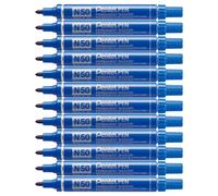 Pentel Pen N50 Lot de 12 Marqueurs permanents pointe conique moyenne, Bleu