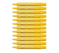 Pentel Pen Lot de 12 Marqueurs Permanents N50 Pointe Conique Encre jaune