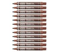 Pentel Pen Lot de 12 Marqueurs Permanents N50 Pointe Conique Encre marron