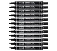 Pentel Pen N50 Lot de 12 Marqueurs permanents pointe conique moyenne, Noir
