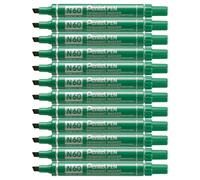 Pentel Pen N60-D Marqueurs permanents conditions extrêmes, Pointe biseautée moyenne, Vert, Lot de 12