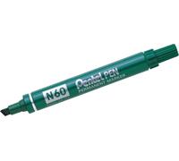 Pentel pen n60 marqueur permanent aluminium pointe biseautée vert -12u-