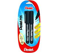 Pentel Pen NN50-A Marqueur permanent Pointe conique moyenne, Noir, Blister de 2