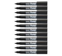 Pentel Pen NN50-A Marqueur permanent Pointe conique moyenne, Noir, Lot de 12