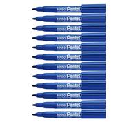 Pentel Marqueur permanent Pen NN50-C – Pointe conique moyenne, encre bleue, lot de 12