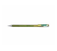 Pentel - Pentel Stylo Roller Gel Hybrid Dual Metallic Glitter, Vert