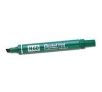 Pentel Pen N60-D Marqueurs permanents conditions extrêmes, Pointe biseautée moyenne, Vert, Lot de 12