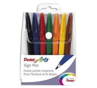 Pentel Pochette De 7 Stylos Feutre Pointe Nylon 7 Couleurs D¿Encre Sign Pen S520
