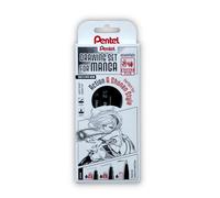 Pentel Pochette Manga Action, 2 Feutres fins + 1 Feutre pinceau