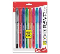 Pentel Point di sfera R.S.V.P. Assortiment de 8 stylos à Bille Multicolore