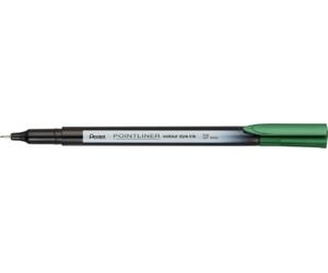 Pentel Pointliner Colour S40 Lot de 12 feutres à pointe fine Encre colorée, 0,4 mm, vert