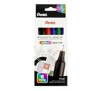 Pentel Pointliner Colour S40 Lot de 12 paquets de 6 feutres fins - Encre colorée, 0,4 mm - Couleurs assorties