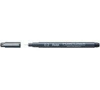 Pentel Fineliner Pointliner S20P-2A – permanent, imperméable et résistant à la lumière, noir 0,2 mm