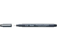 Pentel Pointliner S20P-4A Fineliner, noir, imperméable et résistant à la lumière, 0,4 mm, 1 pièce (1 pièce)