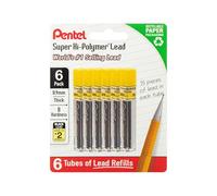 Pentel Recharges de plomb Super Hi-Polymer 0,9 mm, B, 90 pièces (15 pièces par tube, 6 tubes)